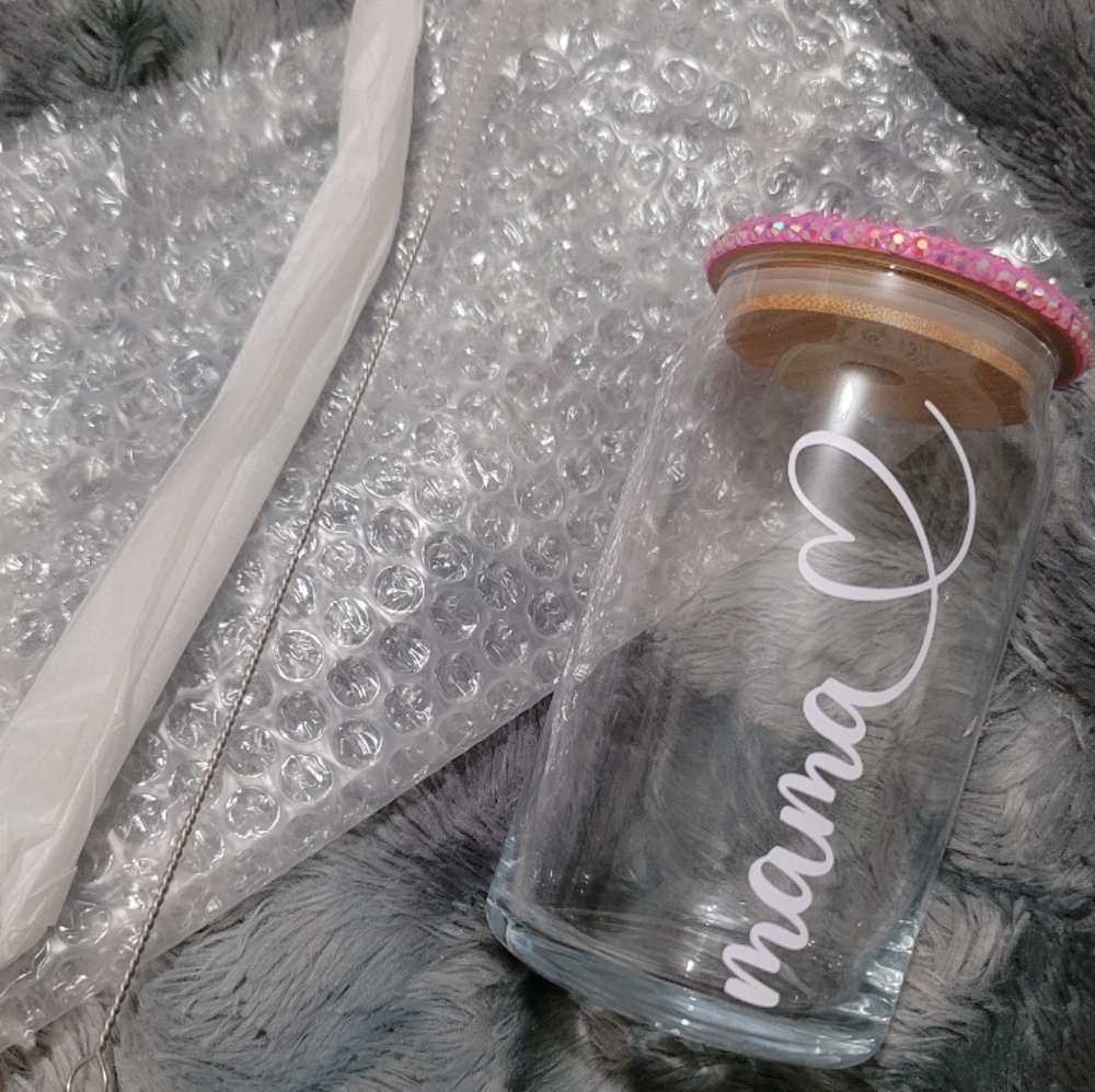MAMA glass bamboo lid cup
